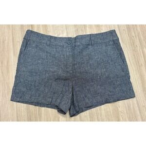 Loft Outlet Womens Blue Linen Blend 4 Inch Inseam Shorts Size 12 NWT